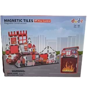 MAGNETIC TILES 48 PARÇA İTFAİYE SERİSİ SH40758 *12