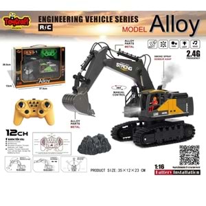 TOYCRAFT FULL FONKS. ŞARJLI 12 KANAL DUMAN ÇIKARAN İŞ MAKİNASI ŞARJLI *10 689-710