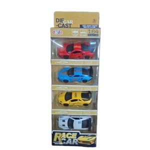 SEHER 1:64 ÇEKBIRAK METAL SPOR ARABA 4 LÜ PAKET 6413T *72