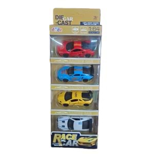 SEHER 1:64 ÇEKBIRAK METAL SPOR ARABA 4 LÜ PAKET 6413T *72