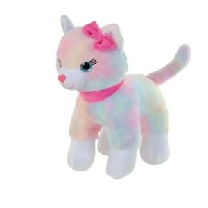 PELUŞ 30 CM PEMBE TOKALI KEDİ PL62340 *30