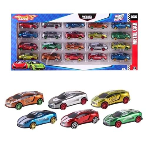 20 Lİ SPEED RACER METAL ARABA TOY-35 *36