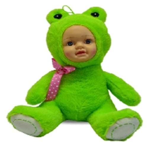 35 CM BEBEK YÜZLÜ KURBAĞA BEBEK PELUŞ PL63047*24