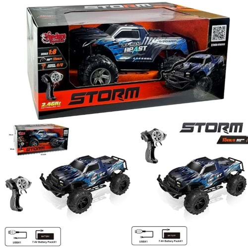 UK FF ŞARJLI 1:8 STORM OFF ROAD 666-835A*4