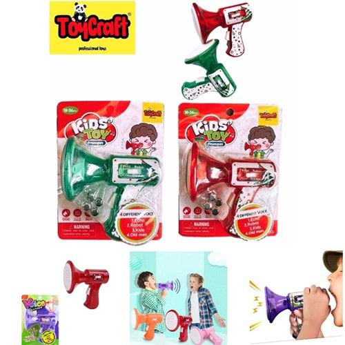 TOYCRAFT PİLLİ 4 FARKLI SES DEĞİŞTİREN MEGAFON 666-10*60