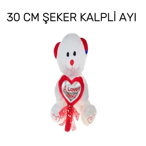 30 CM ŞEKER KALPLİ AYI PL62963 *28