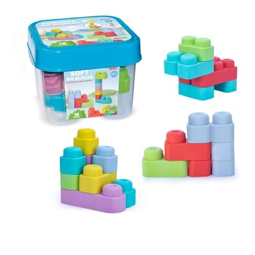 YUMUŞAK SOFT BIG BLOKLAR KOVA 18 PARÇA 04007 *12