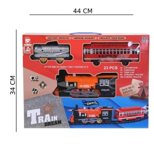 TREN BUHARLI RAYLI PİLLİ IŞIKLI SESLİ 330 CM 8513E *10