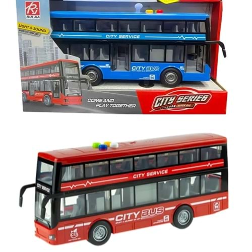 OTOBÜS IŞIKLI SESLİ SÜRTMELİ ÇİFT KATLI RJ5504 *12