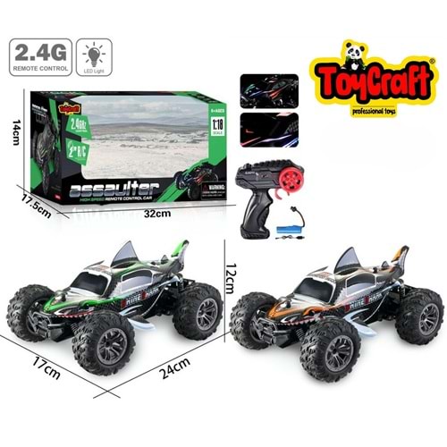 TOYCRAFT 1:18 IŞIKLI KÖPEK BALIĞI KUMANDALI ARABA *16 9040-15F