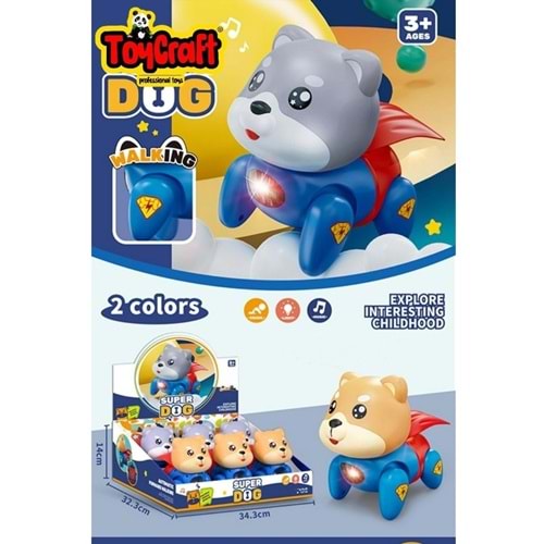 TOYCRAFT DİSPLAY 6 LI IŞIKLI MÜZİKLİ SÜPERDOG KÖPEK * 60 QB-26Y