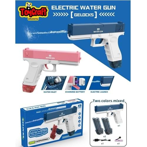 TOYCRAFT ŞARJLI ÇİFT ŞARJÖR OTOM. SU ATAR GLOCK SİLAH * 48 668-56