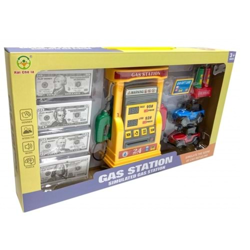 BENZİN İSTASYONU SESLİ IŞIKLI METAL ÇEKBIRAK ARABALI 2192E-27