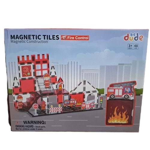 MAGNETIC TILES 48 PARÇA İTFAİYE SERİSİ SH40758 *12