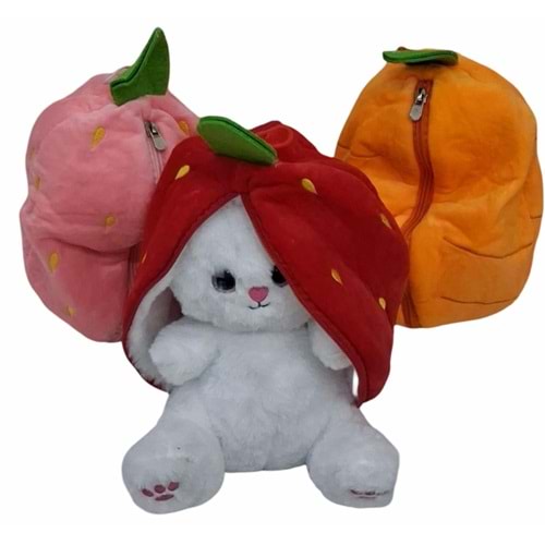 PELUŞ 25 CM ÇİLEK TAVŞAN FERMUARLI PL62965 *50