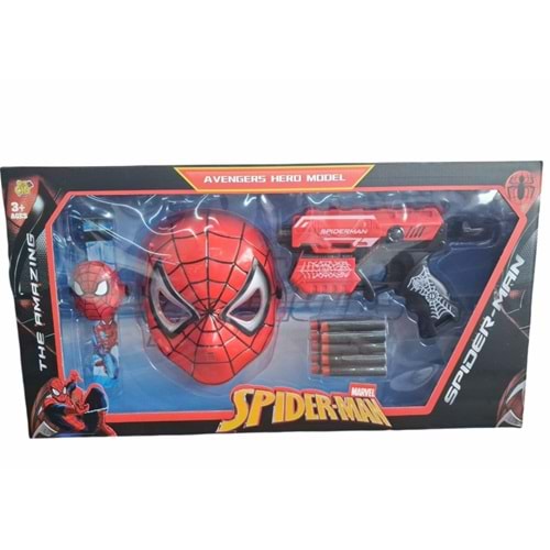 KUTULU SPIDERMAN+MASKE+SİLAH +SAAT FAB.1300 *24