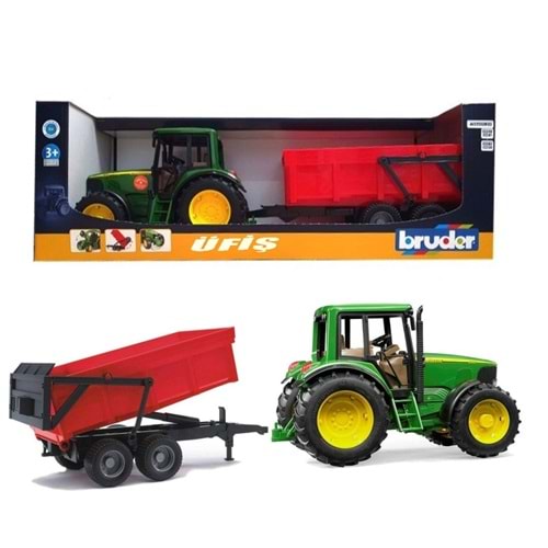 BRUDER JOHN DEERE 6920 TRAKTÖR KIRMIZI RÖMORK BR02057 *