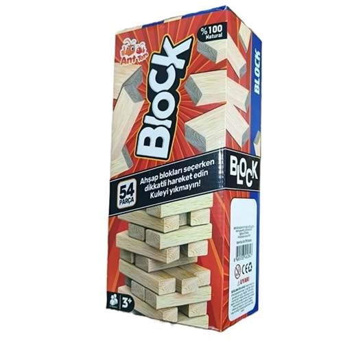 ANT BLOCK 54 PARÇA JENGA ANT710 *24