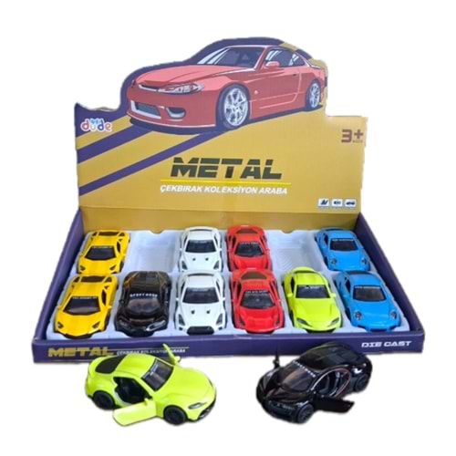 Seher 1:43 Çek Bırak iki Kapılı Metal spor Araba DİSPLAY 4311C *216