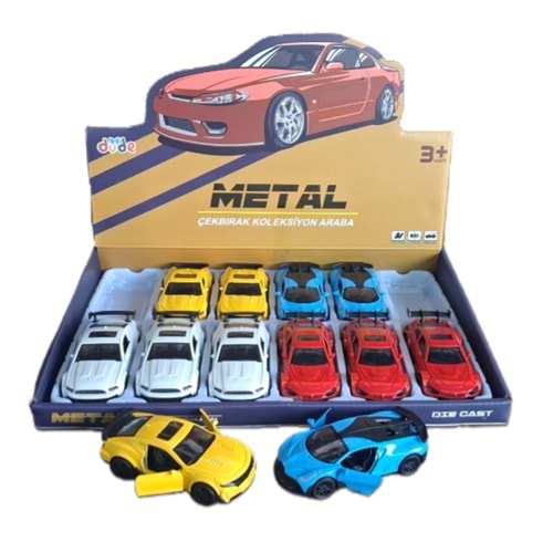 Seher 1:43 Çek Bırak iki Kapılı Metal spor Araba DİSPLAY 4371C *216