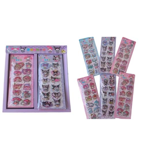 STİKER SULU KABARMALI KARIŞIK KAREKTERLER 24 PKT HS-15247 *1008