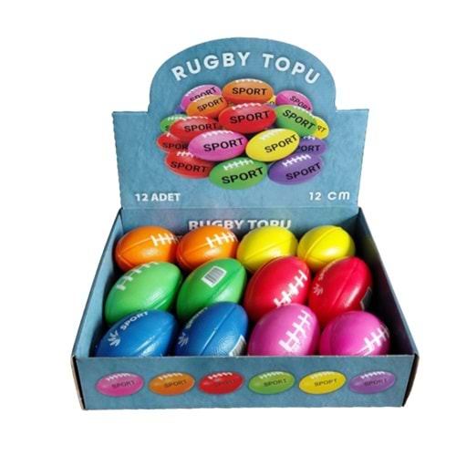 RUGBY STRES TOPU 12CM 12 Lİ PKT 3421 *192