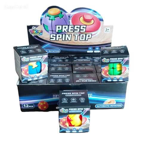 TOYCRAFT-X IŞIKLI PRESS SPİN TOP 12 Lİ TYC0036 *288