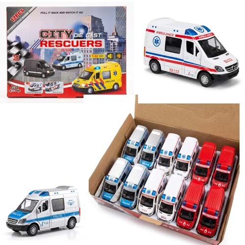 ÇEKBIRAK MINIBÜS POLİS &İHFAİYE&AMBULAN 12 PKT XG879-107 *96