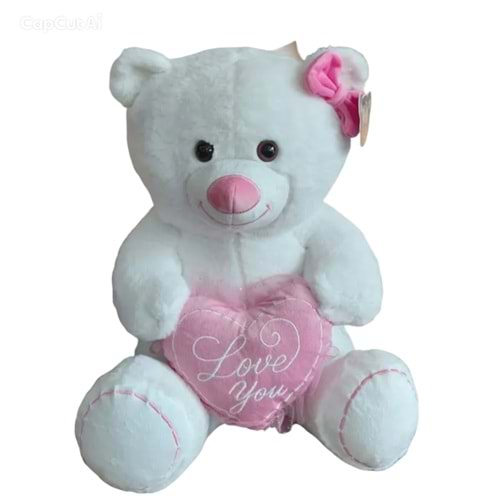 PELUŞ 60 CM PEMBE KALPLİ AYICIK POL-1125 *28