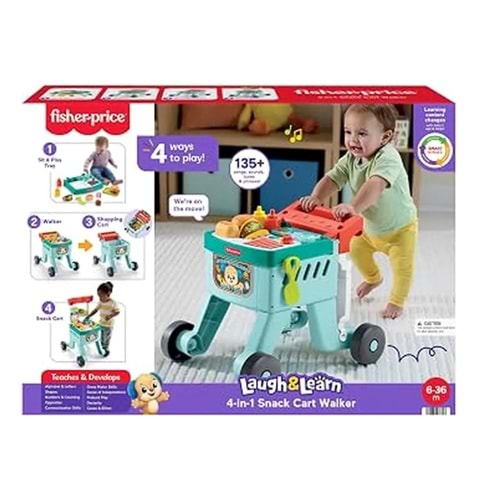 MTL Fisher Price Sesli ve Işıklı Eğlen ve Öğren Alışveriş Sepeti Yürüteç JLM95
