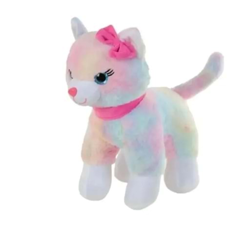 PELUŞ 30 CM PEMBE TOKALI KEDİ PL62340 *30