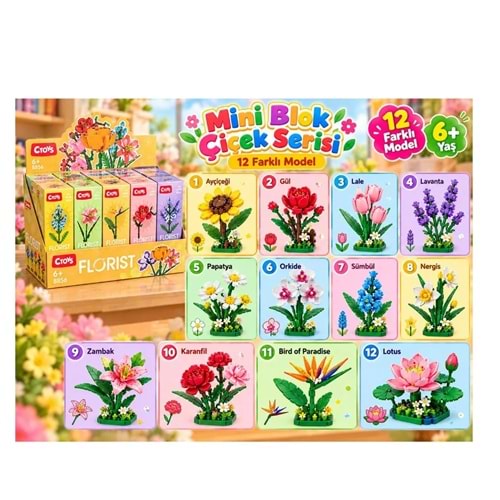 CRN 8856 ÇİÇEK LEGO 12 Lİ STAND *288