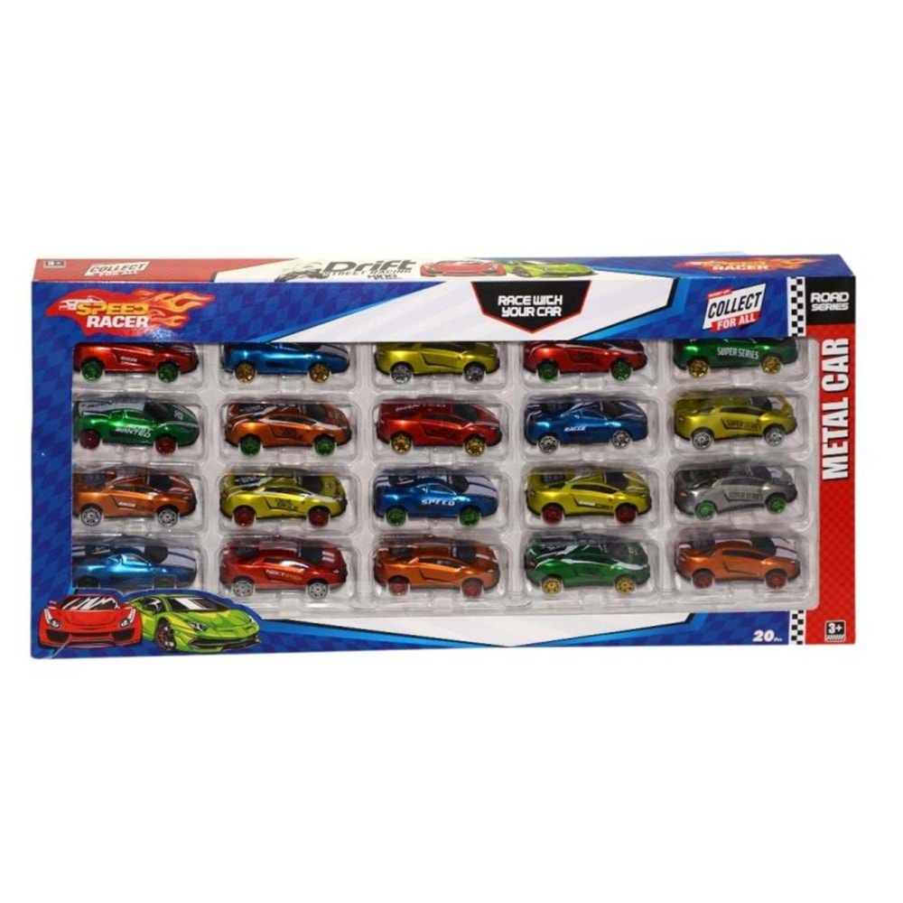 20 Lİ SPEED RACER METAL ARABA TOY-35 (36)