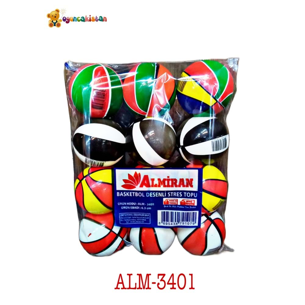 STRES TOP KÜÇÜK RENKLİ BASKET 6,3 CM ALM-3401 *720