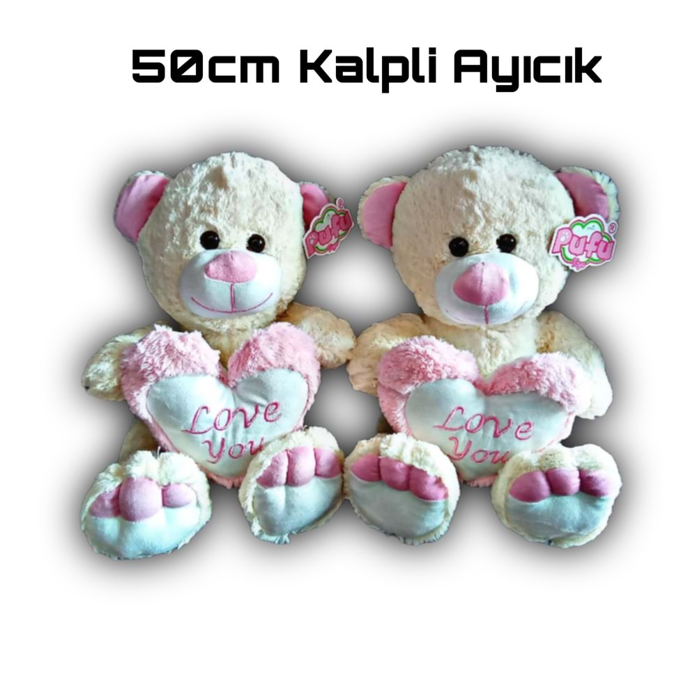 50CM YENİ KALPLİ AYICIK 03056