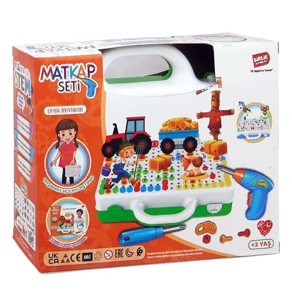 3D STEM EĞİTİCİ MATKAP SETİ-ÇİFTLİK HAYVANLARI URT014-002 * 24