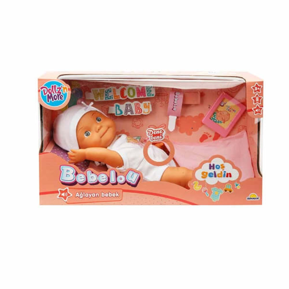 - SUN-SABC-DZM-BEBEK SET BEBELOU HOŞ GELDİN SESLİ AĞLAYAN 30CM.2R. 8680863026199