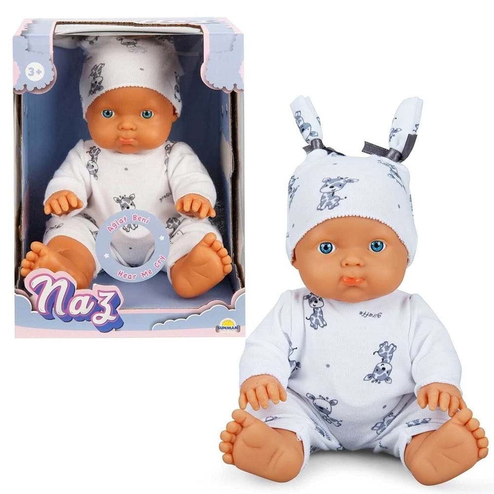 - SUN-SABC-DZM-BEBEK NAZ SAÇSIZ SESLİ GÜLEN/AĞLAYAN 23CM.2A. 8680863022078