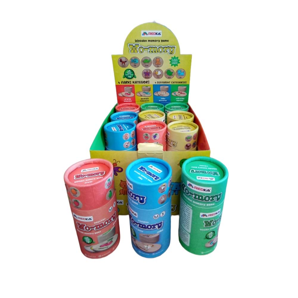 REDKA SİLİNDİR WO-MORY 4 MODEL AHŞAP EŞLEŞTİRME OYUNU RD5644 *48