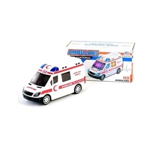 PİLLİ IŞIKLI VE SESLİ 3D AMBULANS 89-2689B *96