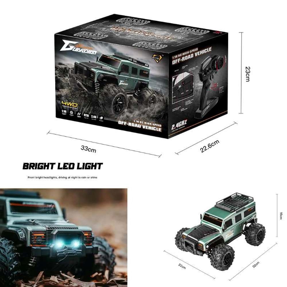 50 KM HIZLI 1:16 ELEKTRİKLİ JEEP ARAÇ G2201-A/B *4