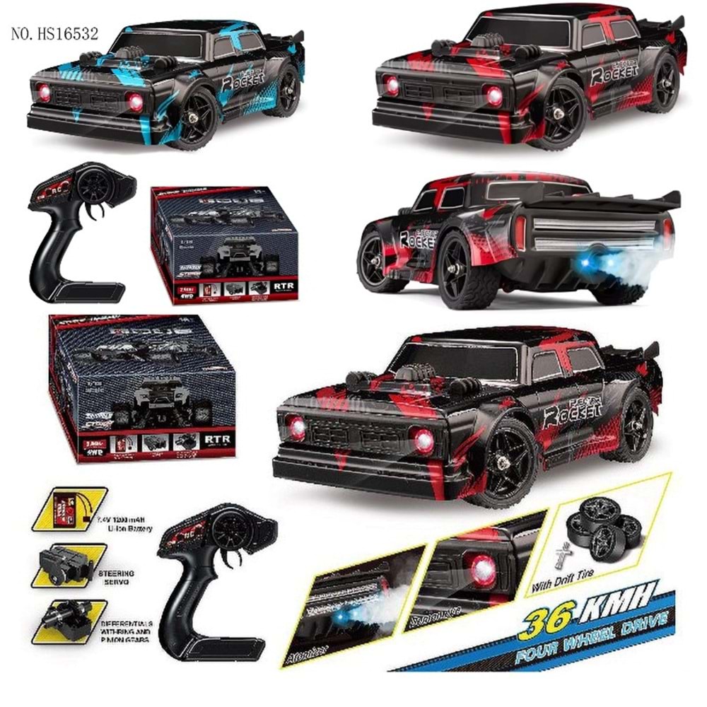 SPOR ARABA ŞARJLI HIGH SPEED 36 KM/H RC CAR HS16351 *8