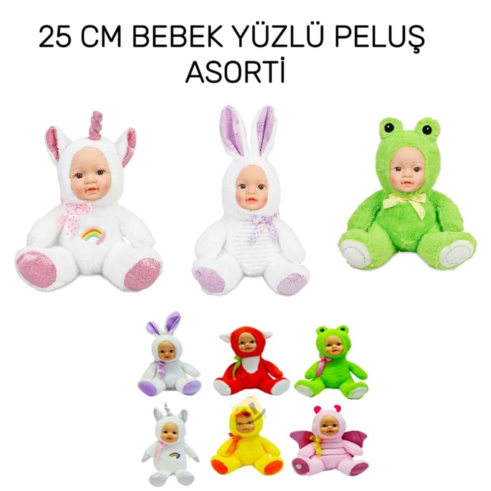 PELUŞ 25 CM BEBEK YÜZLÜ ASORTİ PELUŞ PL62281A *52
