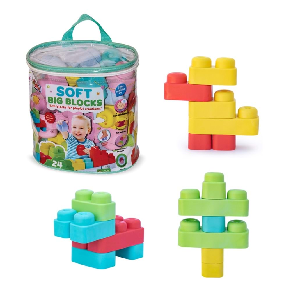 YUMUŞAK SOFT BIG BLOKLAR ÇANTA 24 PARÇA 04008 *12