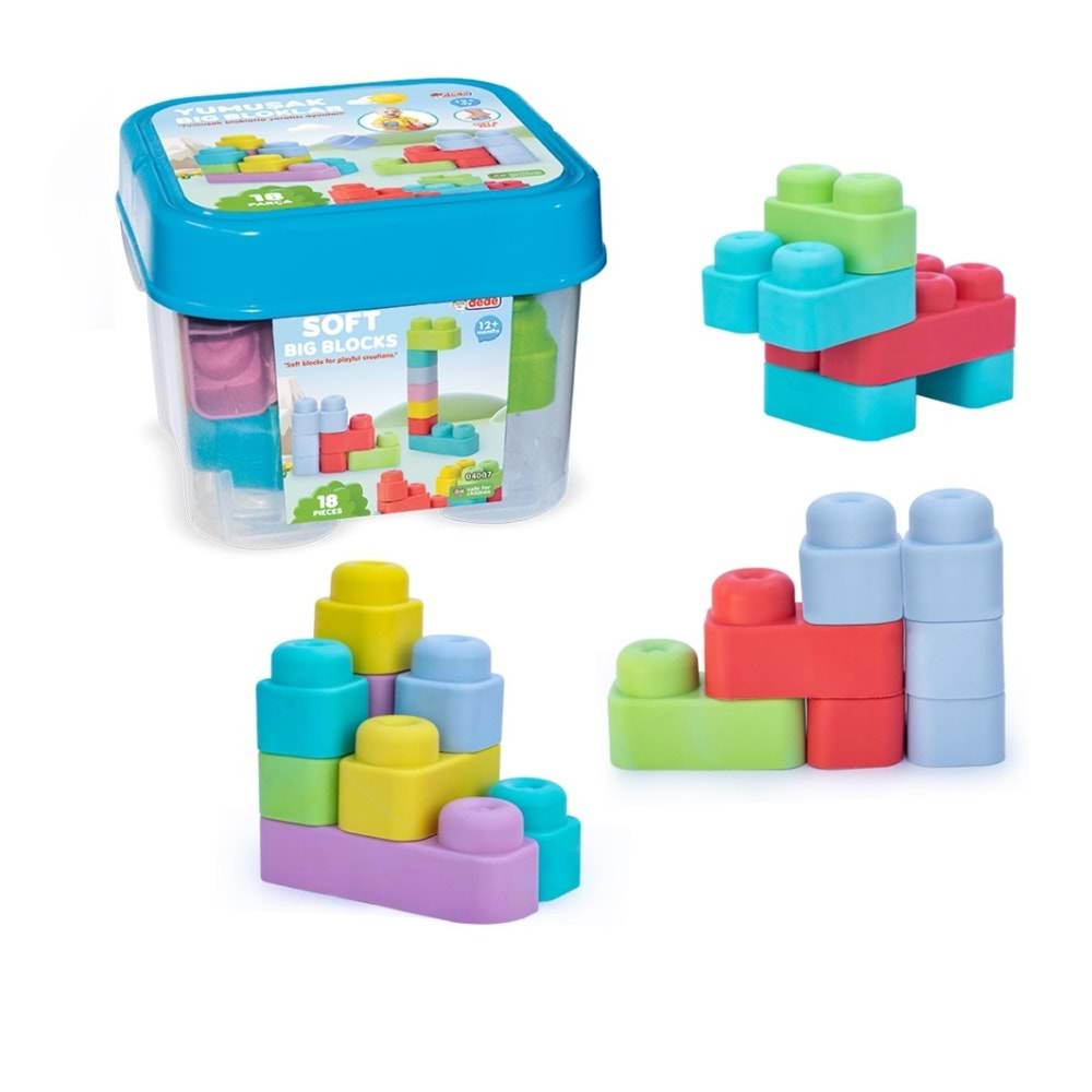 YUMUŞAK SOFT BIG BLOKLAR KOVA 18 PARÇA 04007 *12