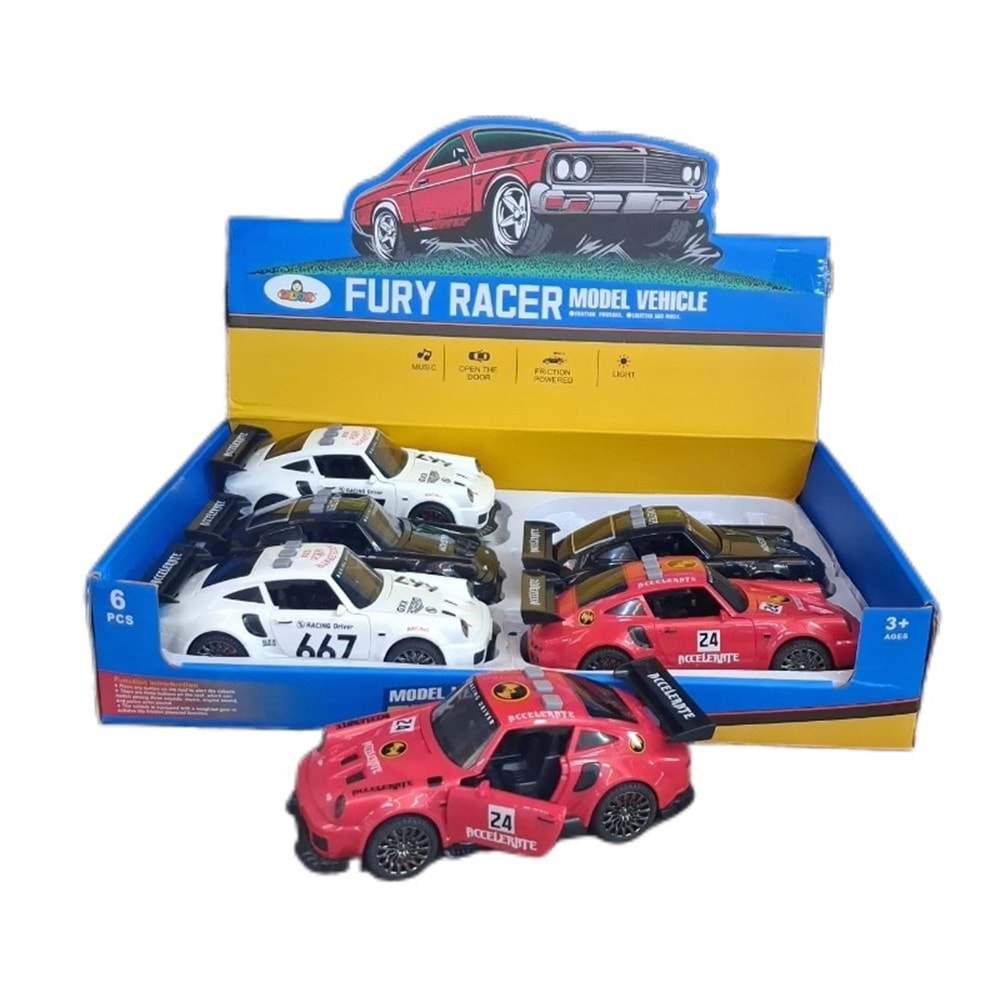 FURY RACER MÜZİKLİ SÜRTMELİ PORSCHE BS-1AA *72