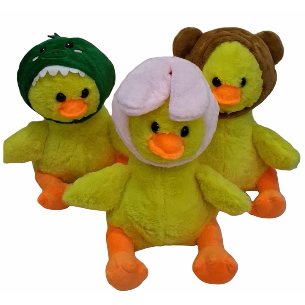 PELUŞ 30 CM HAYVAN ŞAPKALI ÖRDEK PL50150 *32