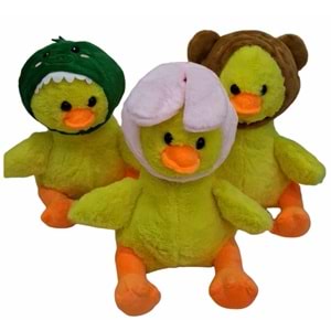 PELUŞ 30 CM HAYVAN ŞAPKALI ÖRDEK PL50150 *32