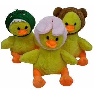 PELUŞ 30 CM HAYVAN ŞAPKALI ÖRDEK PL50150 *32