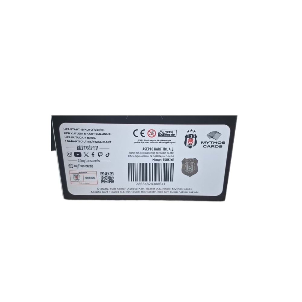 BEŞİKTAŞ LİSANSLI FUTBOLCU KARTI 16 LI PKT *384